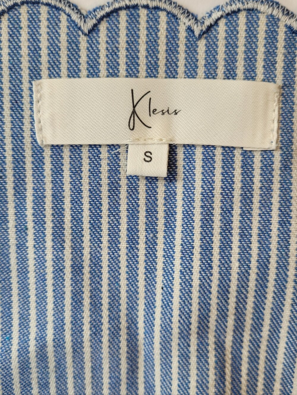 Klesis Embroidered Striped Peplum Vest & Shorts Co-Ord Set-Small - Picture 2 of 16